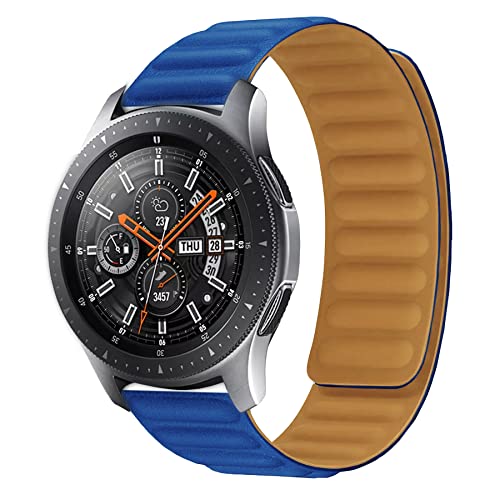 Image of ACM Watch Strap 22mm for Universal 22mm Size Replacement Strap Smartwatch | Magnetic Silicone Loop Luxury Band Dark Blue