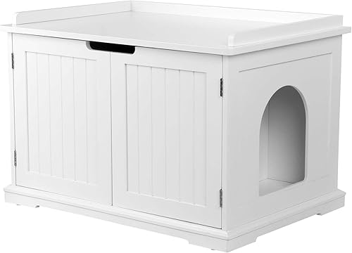 Miniatura 7 de Caja de arena extragrande para gatos, caja de madera para gatos, ajuste interior, la mayoría de cajas de arena decorativas para gatos, muebles