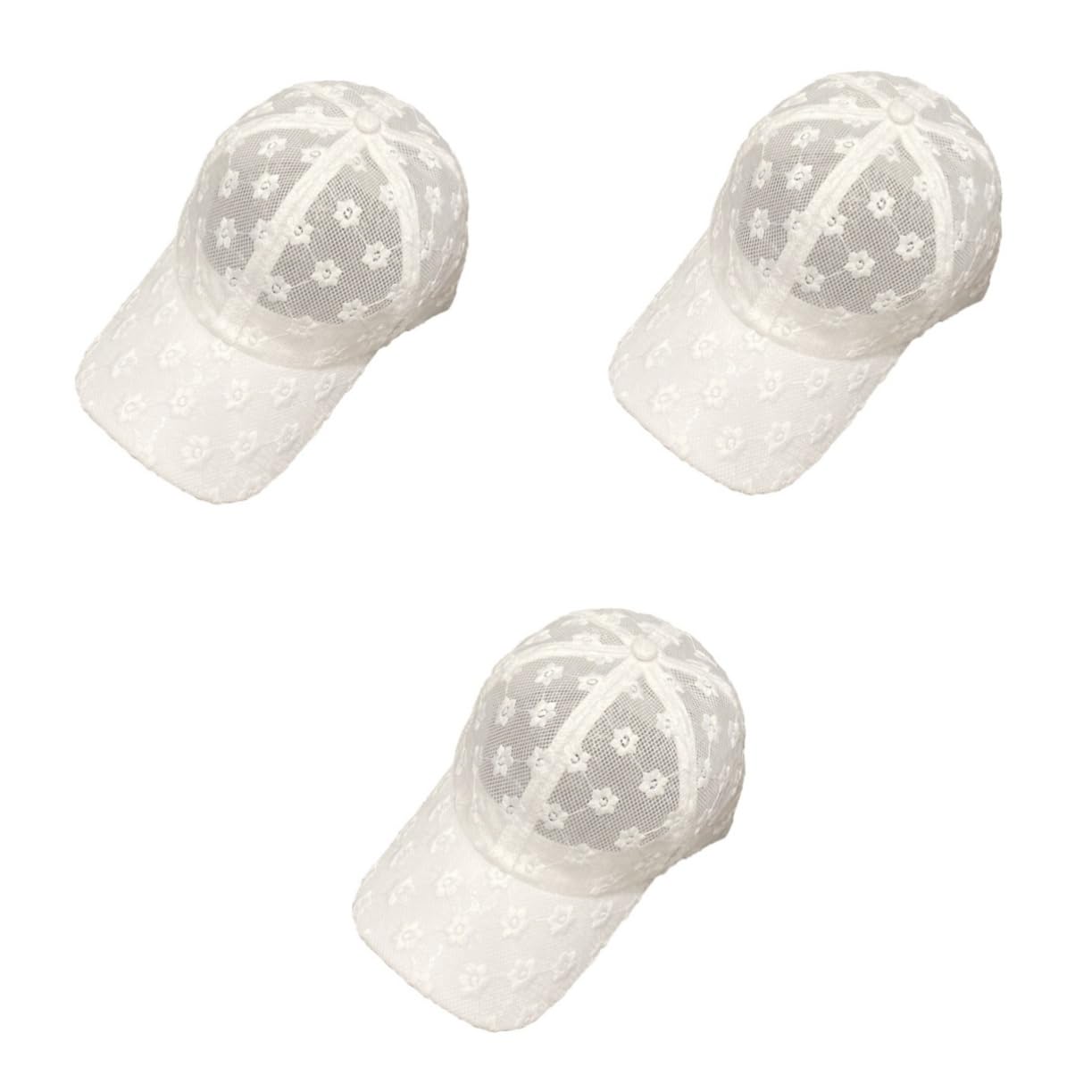GALPADA Lot De 3 Casquettes À Visière À Large Bord en Dentelle Respirante pour L'extérieur