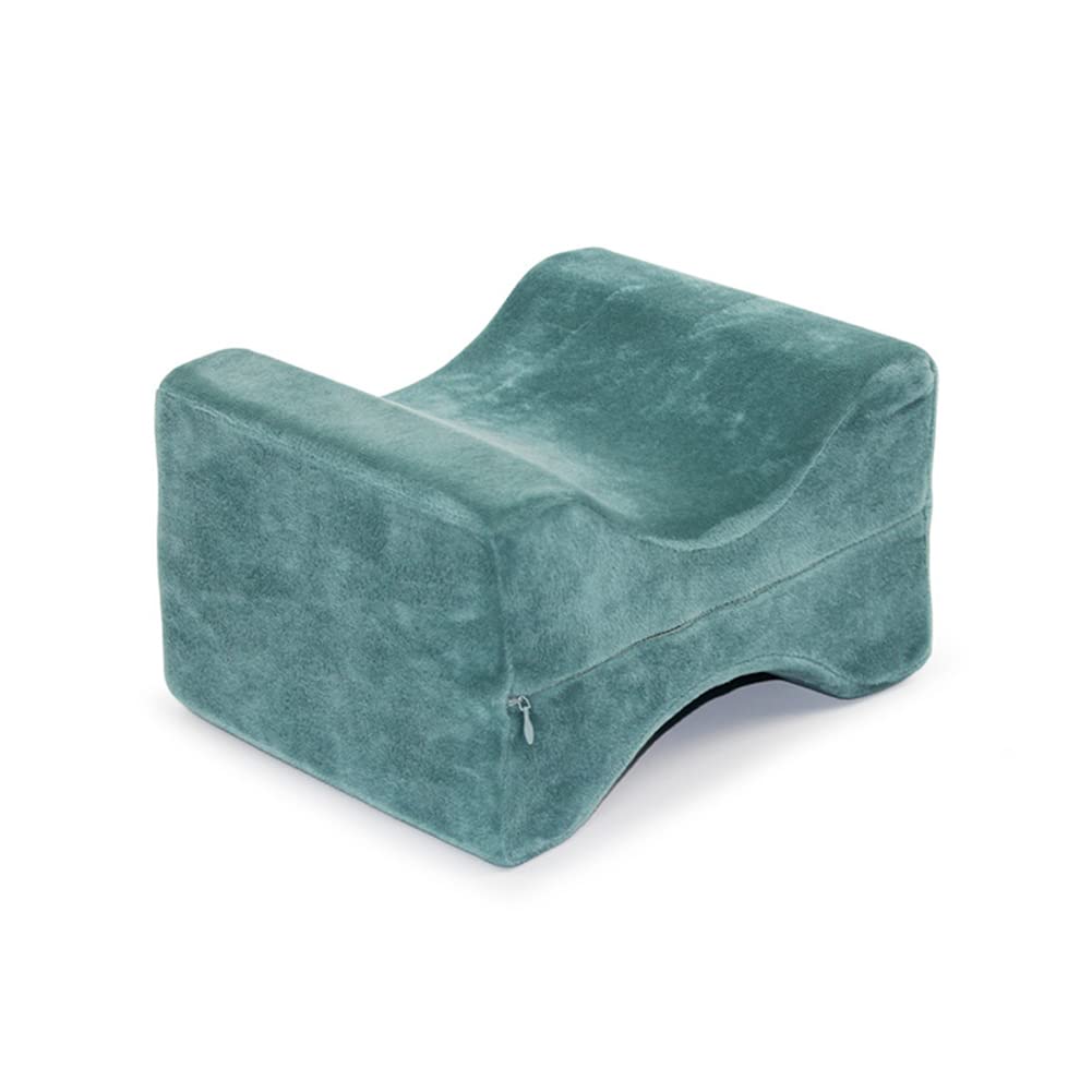 Memory Cotton Knee Pillow Multifunctional Slow Rebound Leg Pillow Ergonomic Design Knee Pillow for Side Sleepers with Washable Cover Gray(Lake Blue)