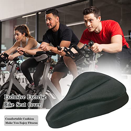Image of Gel Bike Seat Cover Padded Bicycle Saddle Covers for Women & Men, Most Comfortable Exercise Bike Seat Cushion Cover, Soft for Spin Indoor Outdoor Cycling Class Mountain Stationary Bikes