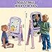 AuntyFey Easel for Kids, Toddler Easel, Double-Sided Chalk Board Kid, White Board, Kid Art Easel, Art Easel Age 4-8, Christmas Gift, Pink&Purple