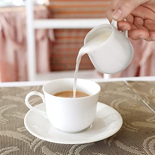 Luxshiny 6pcs Mini Creamer Jug: Ceramic Milk Jug Sauce Cup Creamer Ceramic Serving Pitcher with Handle for Milk Coffee (70ml)