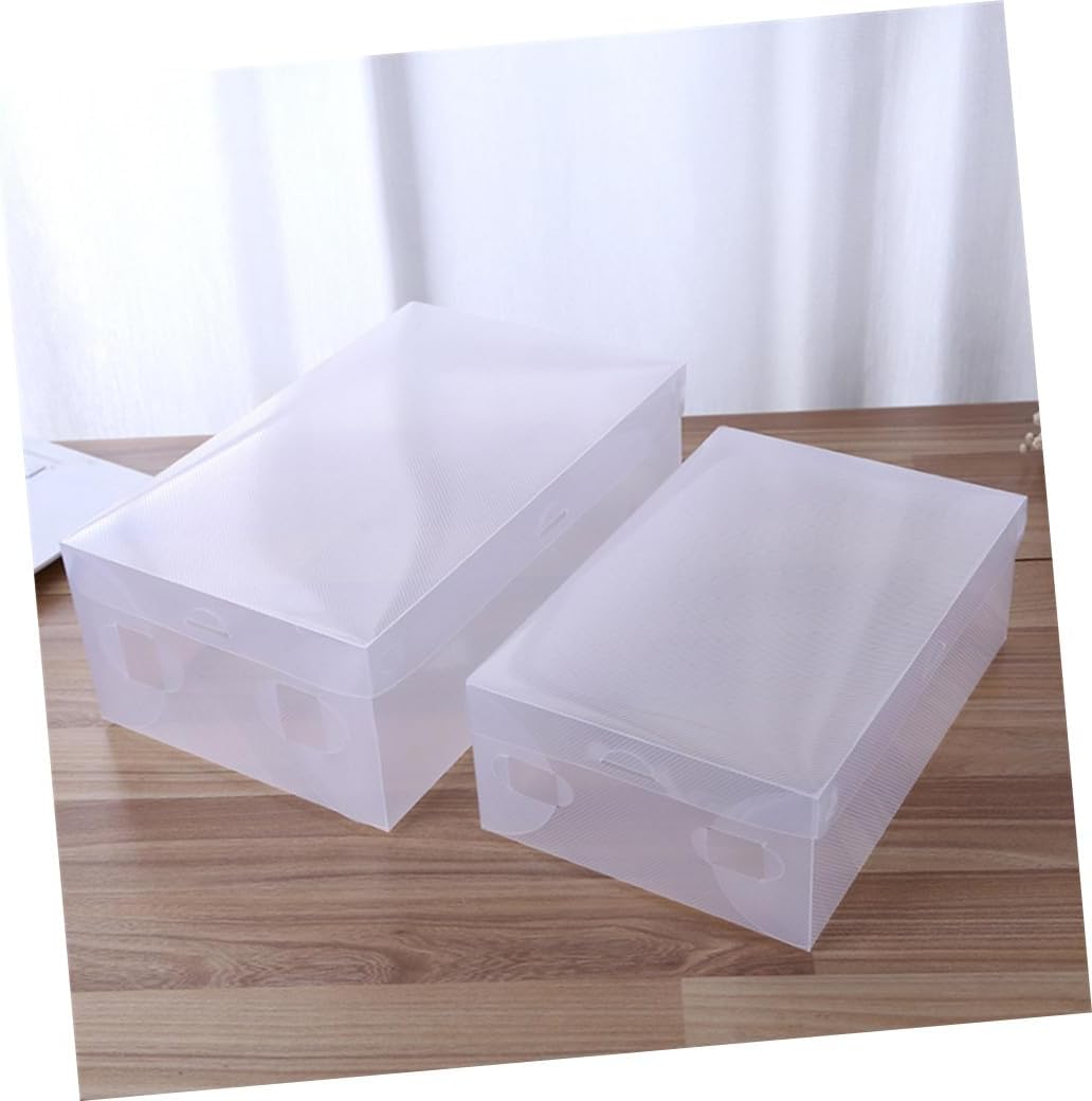 VICASKY 6PCS Transparent Dust Shoe Boxes Stackable Plastic Storage Containers for Home and Shop Organization with Design