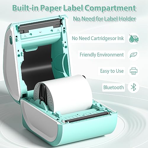 Image of Bluetooth Shipping Label Printer 4x6 - D520BT Wireless Thermal Label Printer for Small Business, Shipping Packages, Compatible with USPS, Shopify, Amazon