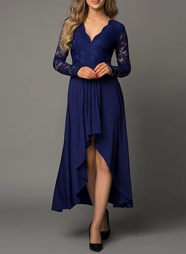 Miniatura 5 de Elegante vestido de noche de cóctel asimétrico alto y bajo de moda para mujer