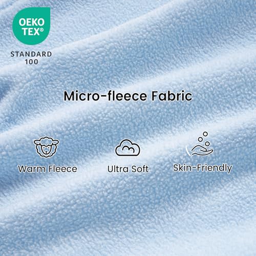 Image of PHF 3 Pack Warm Micro-Fleece Baby Sleep Sack 12-18 Months, Soft Baby Wearable Blanket, 2-Way Zipper Sleeping Bags, Comfy Sleeping Sack for Infant Newborn Boys, Large Size, Oat Milk&Blue&Sage Green