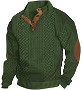TAFLE Men's Block Striped Sweatshirt Casual Outdoor Long Sleeve Stand Collar Pullover Sweatshirt ...