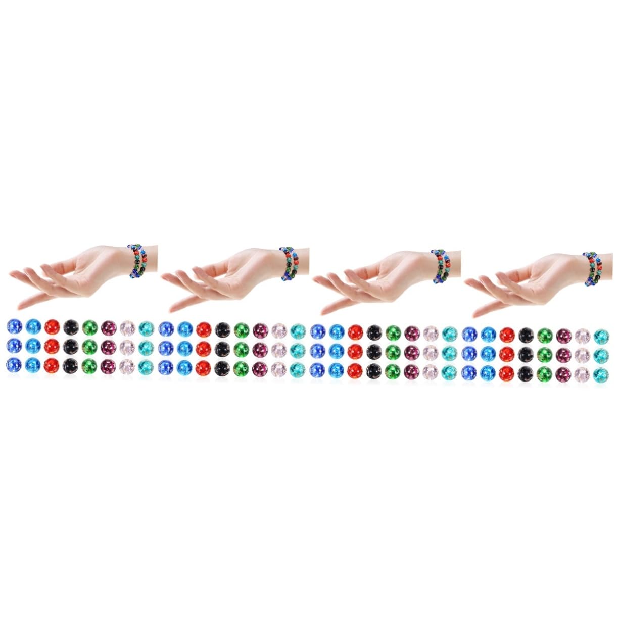 Lurrose 4sets Cuentas De Vidrio Luminosas Cuentas De Letras Para Pulseras Para Hacer Joyas A Granel Pulsera Luminosa Velas Decorativas De Vidrio Para Hacer Joyas 40pcs*4