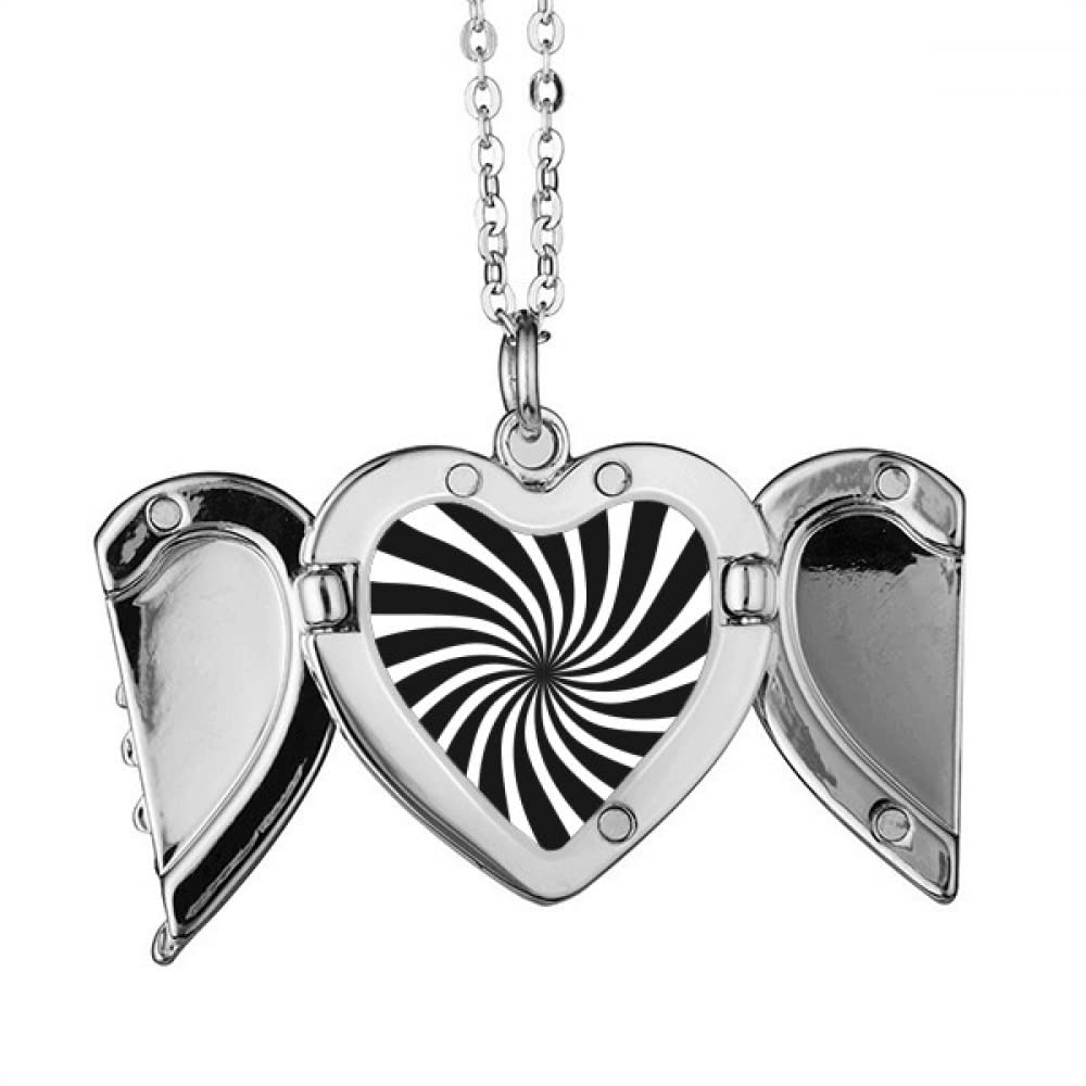 Illusion Lines Cyclically Repeating Waves Angel Wings Necklace Pendant Fashion Gift