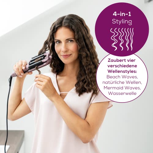 Foto von Beurer HT 65 Welleneisen, zum Stylen von 4 verschiedenen Wellenstyles, Temperaturstufen von 160-210°C für jeden Haartyp, Keramik-Keratin Beschichtung zum Schutz der Haare, Abschaltautomatik