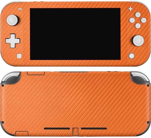 Skinit Decal Gaming Skin Compatible with Nintendo Switch Lite - Orange Carbon Fiber Specialty Texture Material Design