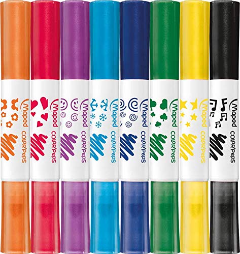 Caneta Hidrografica Color Peps Duo Stamp Carimbo Caixa X 8 Cores