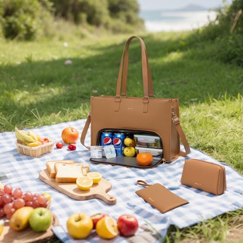 Keyli 3pcs Laptop Bag for Women 15.6 inch and Lunch Tote Bag for Women with Insulated Lunch Compartment Computer Briefcase - Image 3
