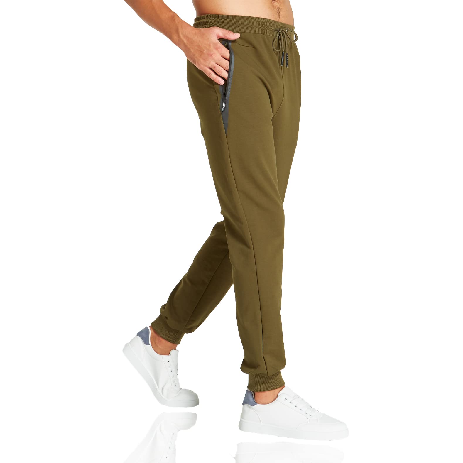 Mens Casual Joggers Sweatpants Athletic Track Pants with Zipper Pockets
