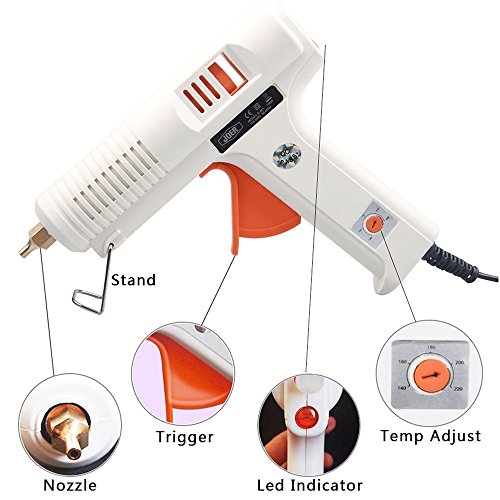 UOHGDPY Hot Glue Gun, Professional Adjustable Temperature hot Glue Gun 150 w 12 Glue Stick - Interchangeable nozzles Suitable for Home Repair Computer Electronic Maintenance and Crafts DIY Project