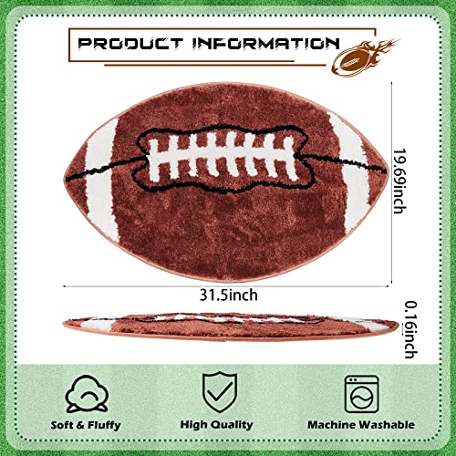 Football Bathroom Rugs Sports Bath Mat Football Rug For Men Boys Bedroom Football Area Rug Mat Comfort Non Slip Carpet For Bathroom Home Room Decor, 19.69 X 31.5 Inch #TOP1