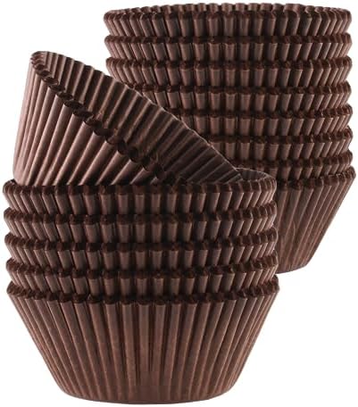 Green Direct Cupcake Liners - Standard Size Brown Cupcake Wrappers to use for Pans or carrier or on stand - Paper Baking Cups Pack of 500