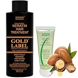 Keratin Research Complex Brazilian Keratin Hair Argan Oil Blowout Treatment Professional Results Straightening and Smoothing Hair Keratina (GOLD)