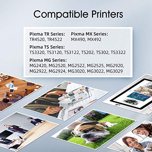H&BO TOPMAE Remanufactured Ink Cartridges Replacement for Canon PG-245XL CL-246XL PG-243 CL-244 for PIXMA TS3320 TR4527 TR4500 MG2522 TR4520 MG2525 TS3322 MX490 Printer (1 Black+1 Color) - Thumbnail 2