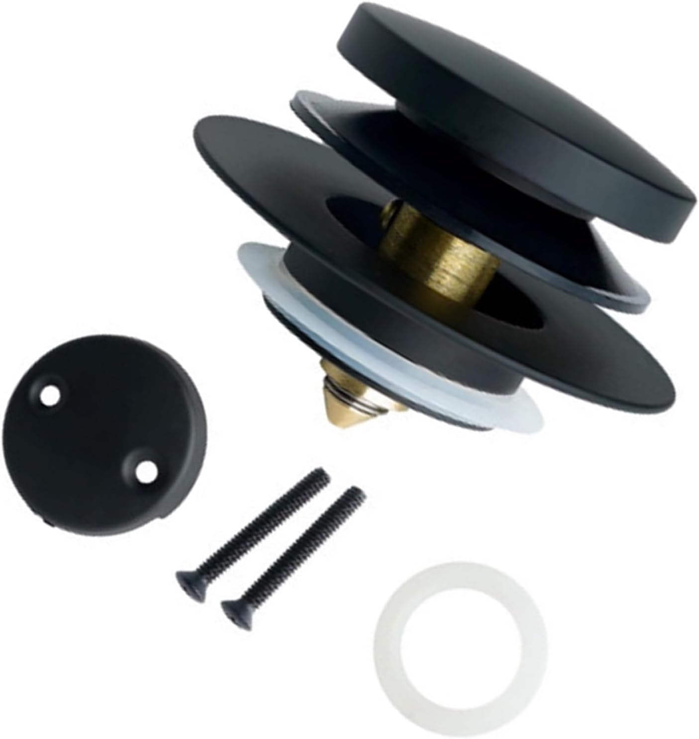 Upgrades Bathtubs Popups Drain Stoppers Automatic Spring Loading Cores Not Odor Designs Bathtubs for Bathroom Bath Black Metal