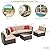 Vongrasig 6 Piece Patio Furniture Set, Small Outdoor Sectional Sofa Couch, All Weather PE Wicker L-Shaped Corner Patio Sofa Garden Backyard Patio Conversation Set w/Glass Table, Beige