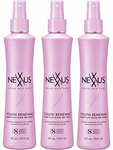 Nexxus Youth Renewal Plump And Lift Blow Dry Spray, 7.5 Ounce, (Pack of 3) Nexxus Youth Renewal Plump And Lift Blow Dry Spray, 7.5 Ounce, (Pack of 3)