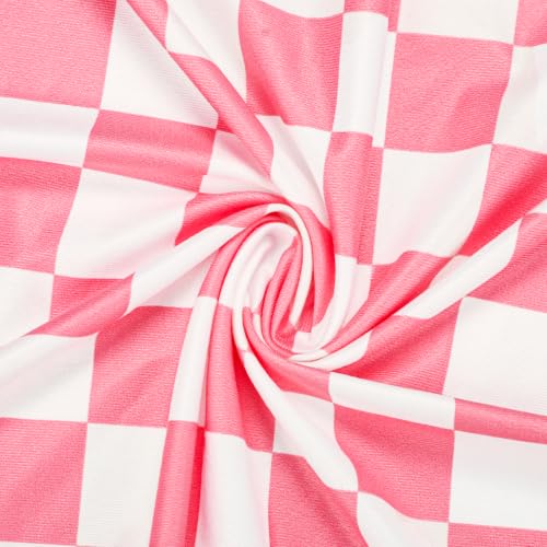 Image of TANOFAR 4-Pack Newborn Swaddle Blanket for Baby Girls & Boys, Ultra Soft Receiving Blankets with Matching Headband and Beanie Set Baby Nursery Swaddle Wrap, Pink Checkerboard