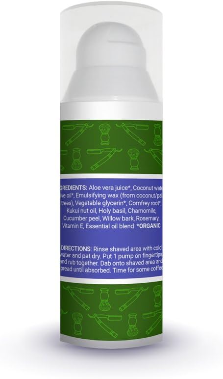 After Shave Healing Moisturizer (Pine) | Soothes and Repairs Skin Post Shaving | 100% Natural with Organic Ingredients | Made for All Skin Types Including Sensitive Skin | 1.7 fl. oz.