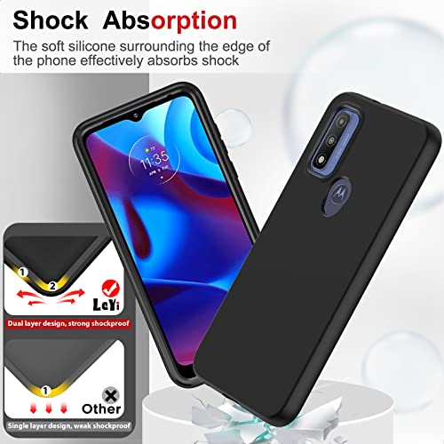 Leyi For Moto G Pure Phone Case, Moto G Power 2022 Phone Case With [2 X Tempered Glass Screen Protector], Full-Body Shockproof Silicone Phone Case For Moto G Pure/Motorola G Power 2022, Black #TOP4