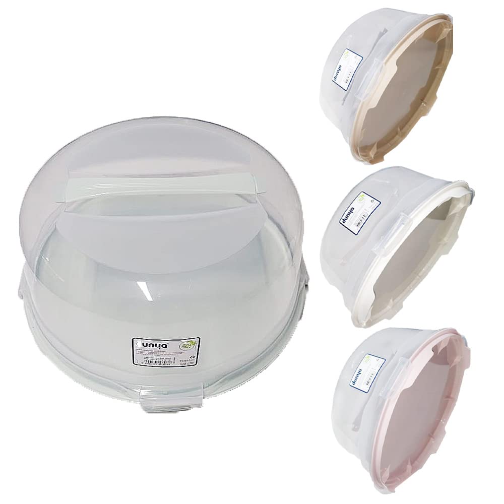 Gabz35cm Large Plastic Round & Rectangular Cake Box with Carry Handle | Kitchen Storage Containers with Lockable Lid