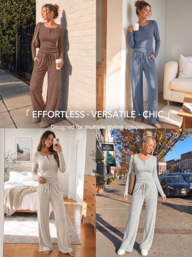 Trendy Queen Womens 2 Piece Outfits 2026 Fall Fashion Matching Lounge Sets - image 6