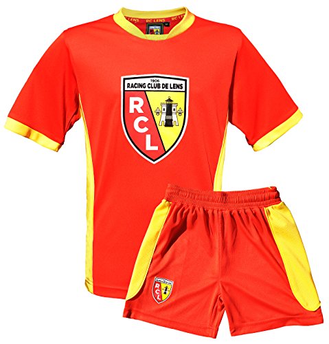 Maillot + Short Racing Club de Lens - Collection Officielle RCL - Ligue 1 - Taille Enfant garçon 12 Ans