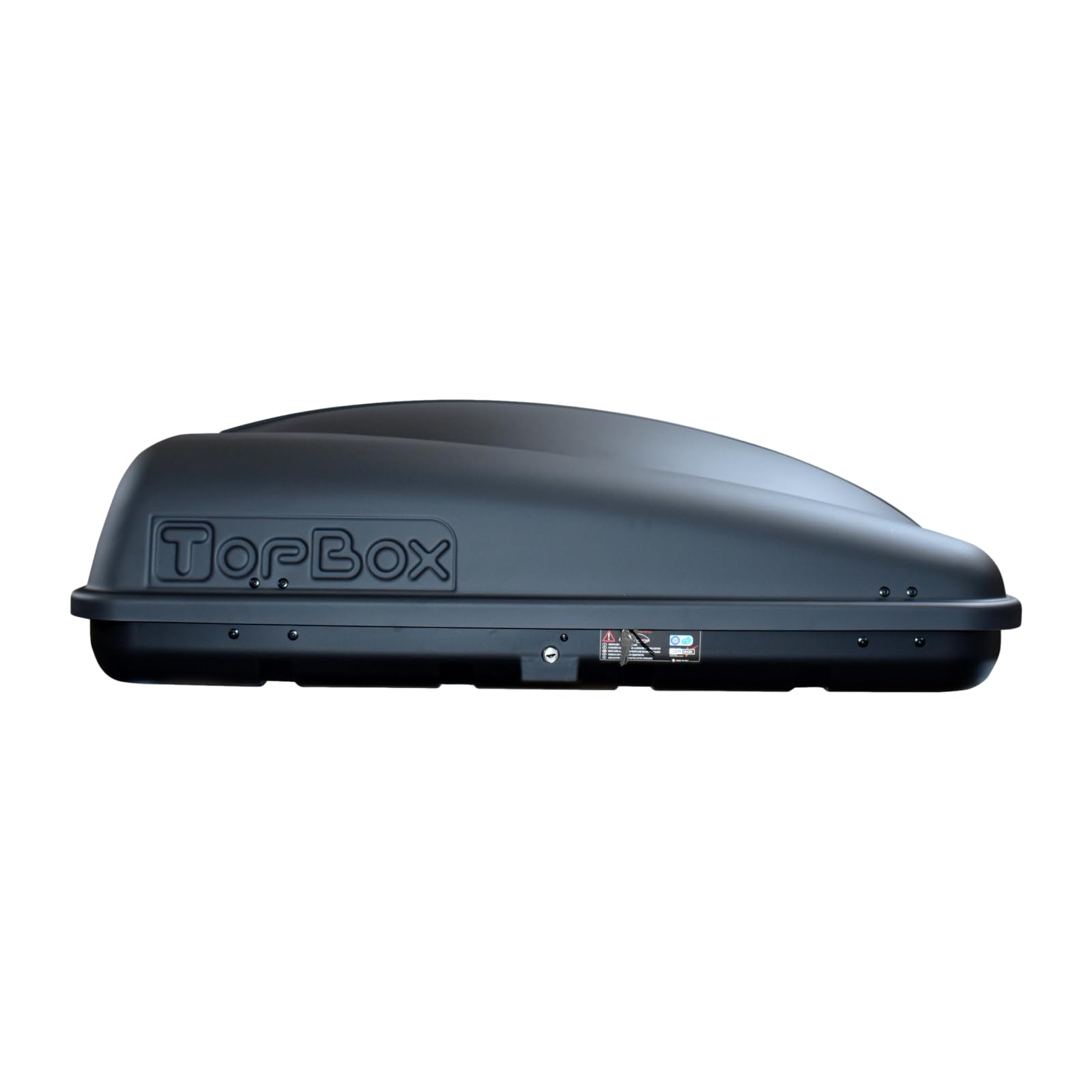 Rameder TopBox 350L Dachbox, Schwarz Matt, Auto Dachkoffer mit Rechtsseitiger Öffnung, Schnellspannbefestigung