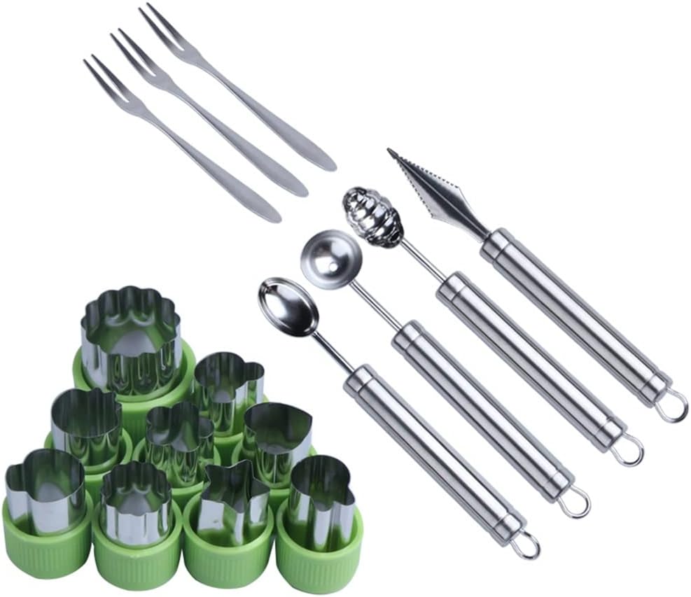 304 Stainless Steel Fruit Digger Cut Watermelon Artifact Dig Ball Spoon Platter Tool Set Divider