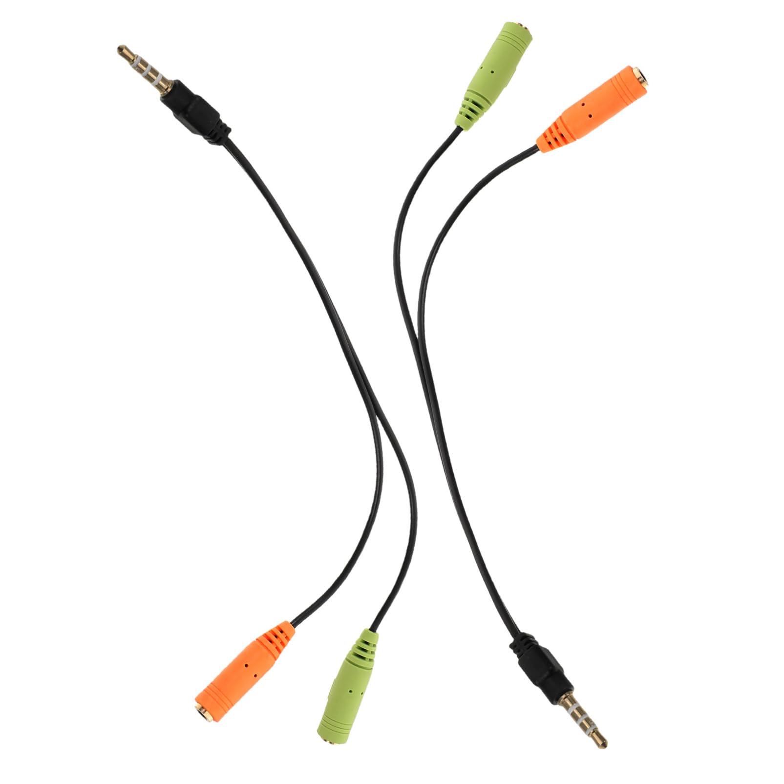 JOINPAYA 2pcs Headset Adapter 3.5mm: Dual Male to Female Audio and Mic Splitter for PC Phone Tablet Enhanced Audio Quality Stable Connection