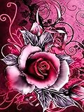 Suyaloo 5D Diamond Painting Kits for Adults - Flowers Diamond Art Kits for Adults Kids Beginner,DIY Rose Full Drill Paintings with Diamonds Gem Art for Adults Home Wall Decor 11.8x15.7inch
