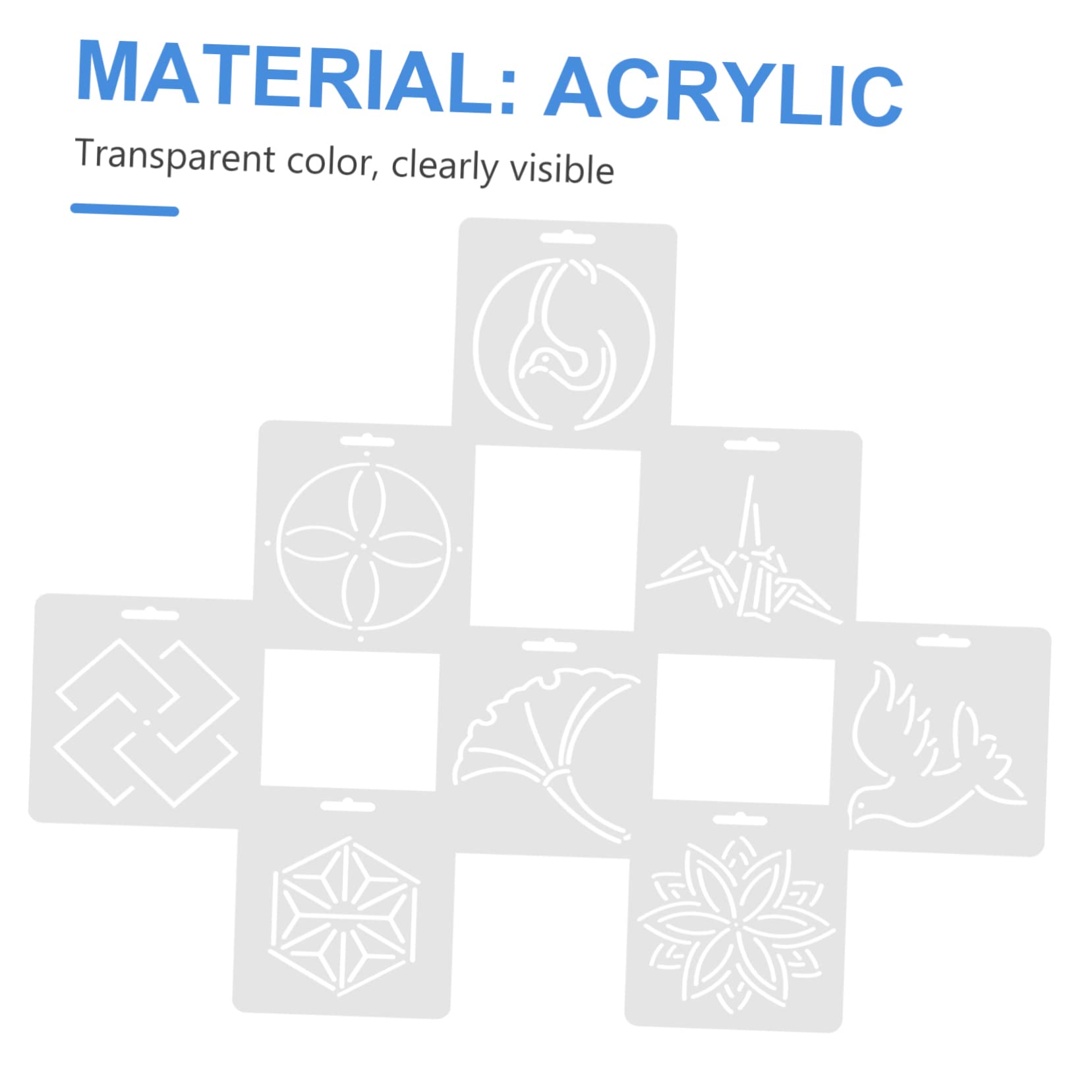 Righello Multifunzione in Acrilico per Ricamo, Set 8 Pezzi | Template per Cucito Fai-da-te, Strumenti per Patchwork e Quilting, Formato Pratico per Lavorazioni Multiple