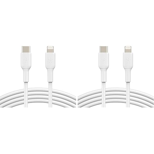 Belkin BoostCharge Fast Charging USB C to Lightning Cable 3.3ft/1M - MFi Certified 18W Power Delivery iPhone Charger Cord - Apple Charger USB C Cable - Fast Charging for iPhone 14, iPhone 13 - White