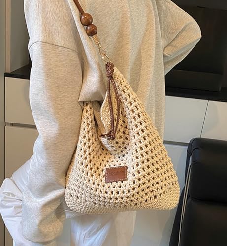 Straw Beach Bag Boho Woven Shoulder Handbag for Women Summer Beach Tote Purse Straw Hobo Bag Crossbody Purse Woven Satchel3