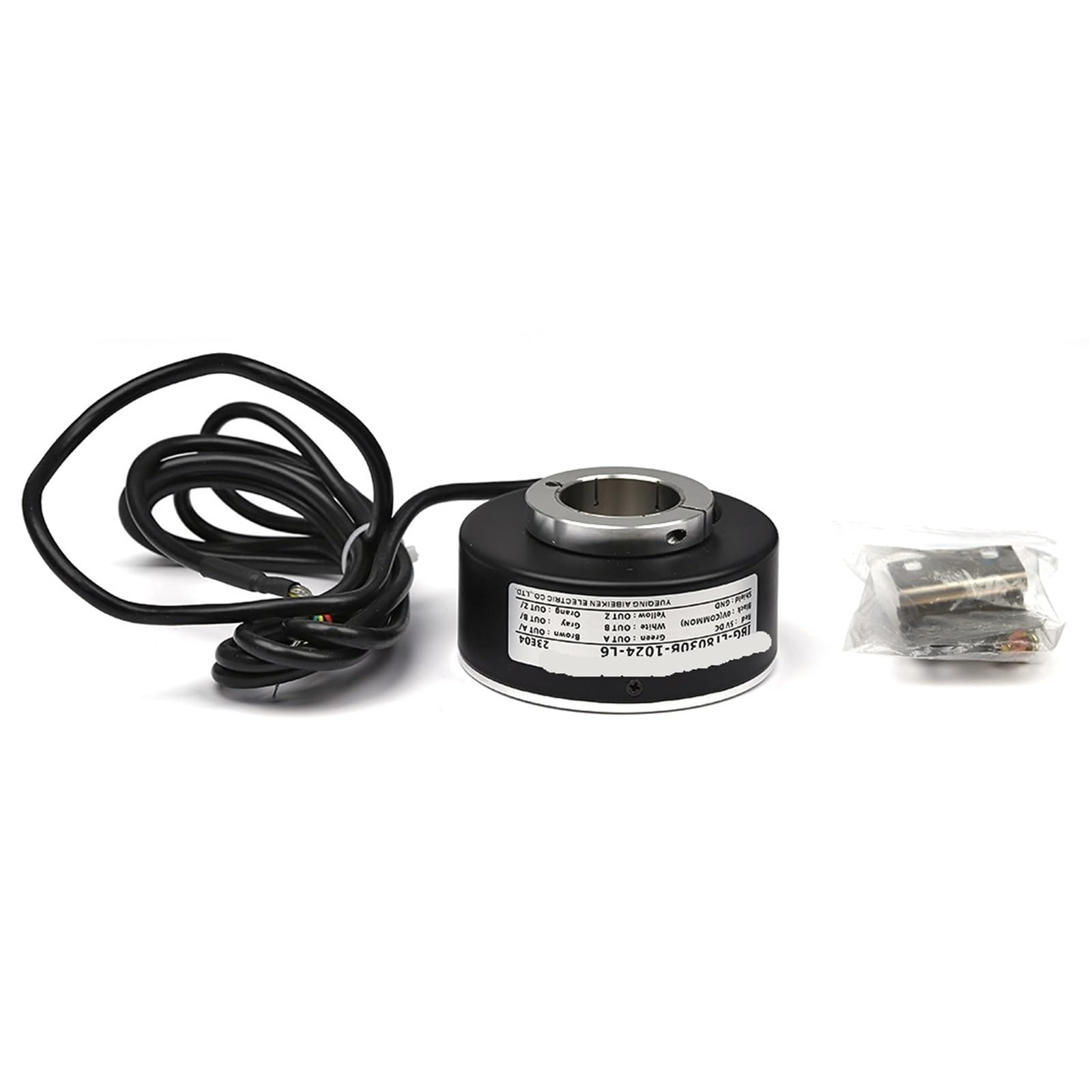 Codeur rotatif industriel 100 mm de diamètre extérieur avec arbre traversant 30/45 mm, codeur rotatif incrémental 100 à 5000 PPR(1024 PPR,30mm Shaft,5V Drive output)