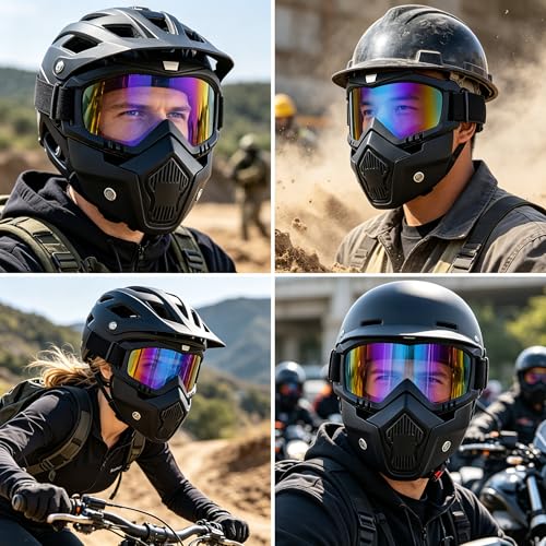Image of Paintball Mask Anti Fog,Tactical Full Face Mask Ski Mask Goggles Detachable Adjustable,Motorcycle Riding Face Protection