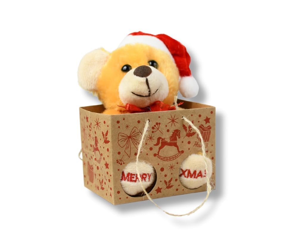 Orsetto di Peluche Natalizio Personalizzabile con Nome e Dedica - Ideale per Bambini e Fidanzati - Idea Regalo Natale per Lei e per Lui - Originale e Personalizzata