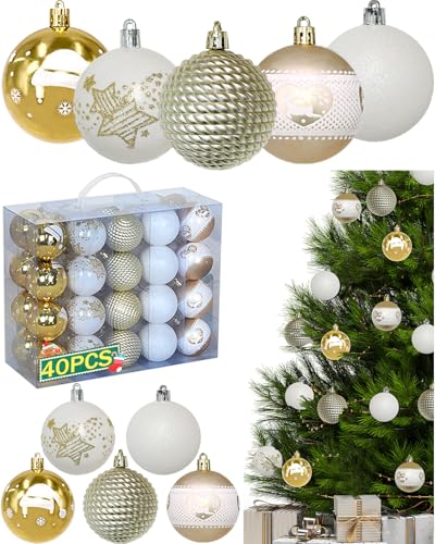40er Set Weihnachtskugeln, Christbaumkugeln Kunststoff Bruchsicher mit...