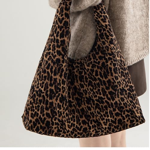Sac sous les bras léopard grand format en velours vintage - 2