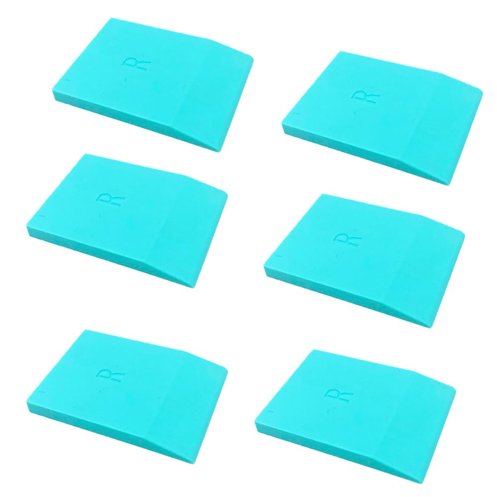 DGAGA 6 mini espátulas autoadhesivas, herramientas de impresión de estarcido, de silicona turquesa para aplicar tinta de transferencia de malla o raspador de pasta de tiza