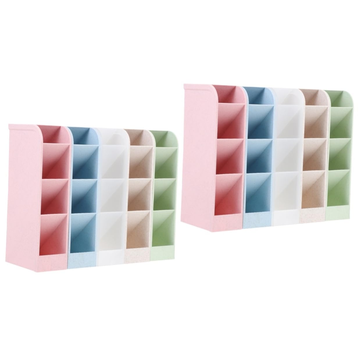 Artibetter 2 Set Portapenne Scrivania Multigriglia Scomparti Plastica Resistente Organizer Penne Tavolo Compatto E Leggero Per E Scuola Design Elegante E Robusto 5 Pezzi * 2