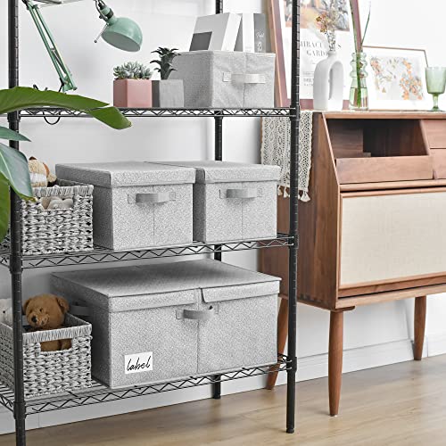 GRANNY SAYS Fabric Storage Box with Lid, Large Storage Box for Shelves, Decorative Storage Basket Organizer, Foldable Cloth Storage Bin with Lids for Wardrobe Organizing Clothes, Extra Large, Grey - Cosy Home Interiors GRANNY SAYS Fabric Storage Box with Lid, Large Storage Box for Shelves, Decorative Storage Basket Organizer, Foldable Cloth Storage Bin with Lids for Wardrobe Organizing Clothes, Extra Large, Grey - Image 8