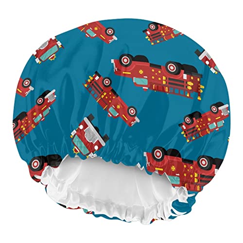 Image of Cars Print Kids Satin Sleep Cap, Elastic Adjustable Band Hat Night Sleeping Head Cover for Hair Protecte Satin Bonnet Beanie Hat for Girls Boys Toddler Baby