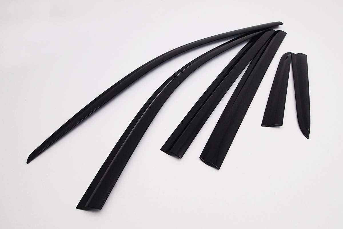 Autoclover - Set di 6 deflettori frangivento, adesivi, in plastica ABS di alta qualità, per Jeep Compass 2006-2017